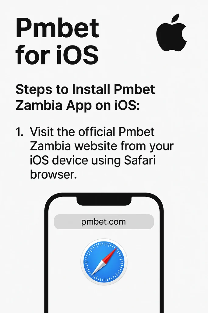 Download and install Pmbet Zambia iOS app Step1