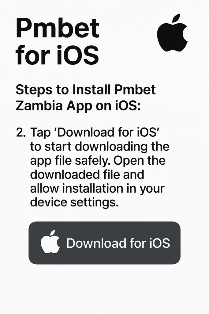 Download and install Pmbet Zambia iOS app Step2