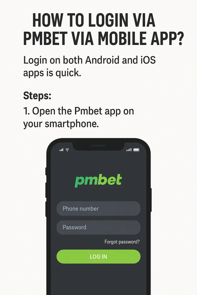 Log in to Pmbet Zambia app on Android or iOS Step1