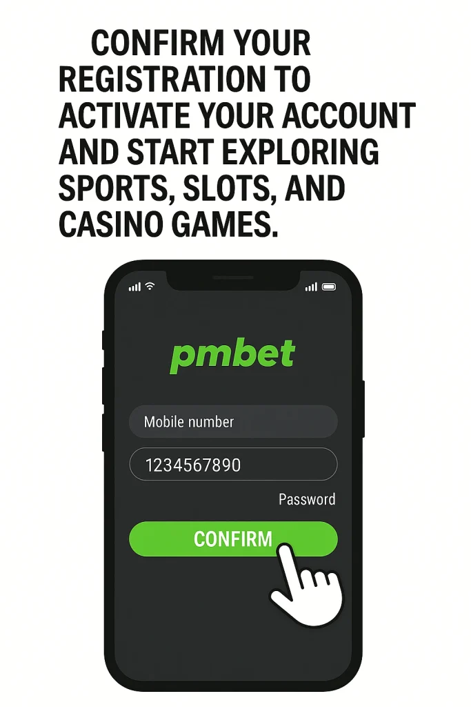 Register with Pmbet Zambia account on mobile app Step3
