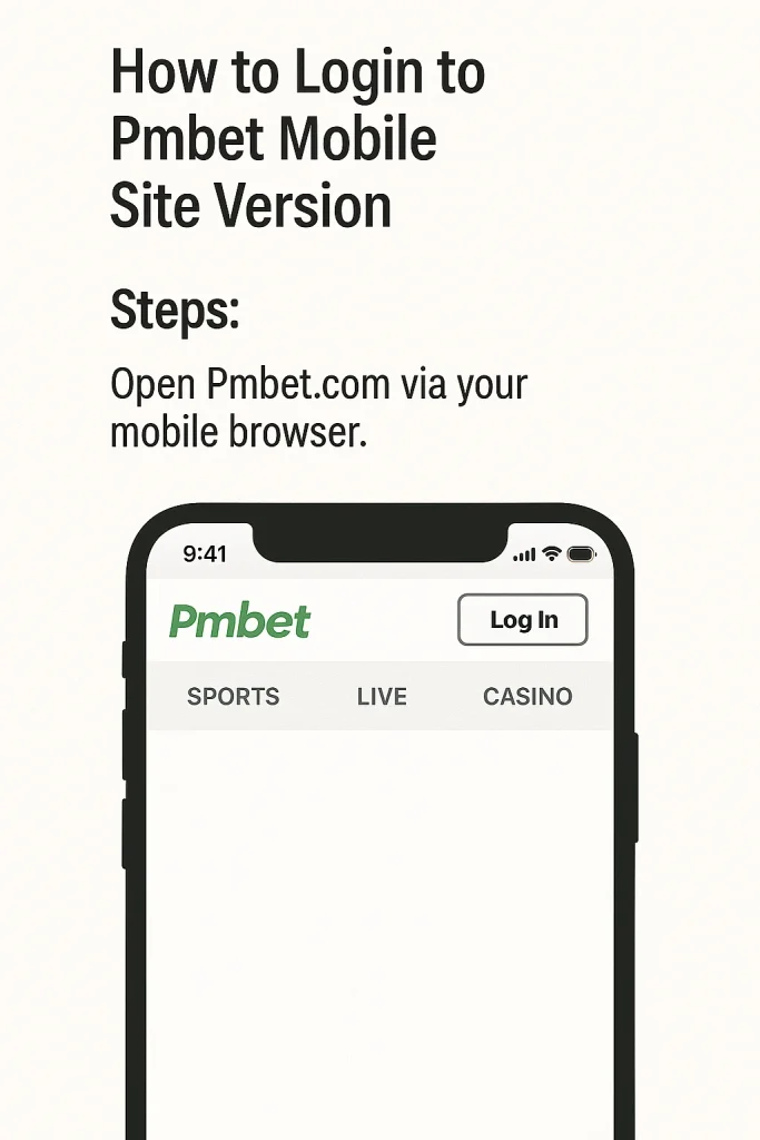 Access Pmbet Zambia account on mobile browser Step1
