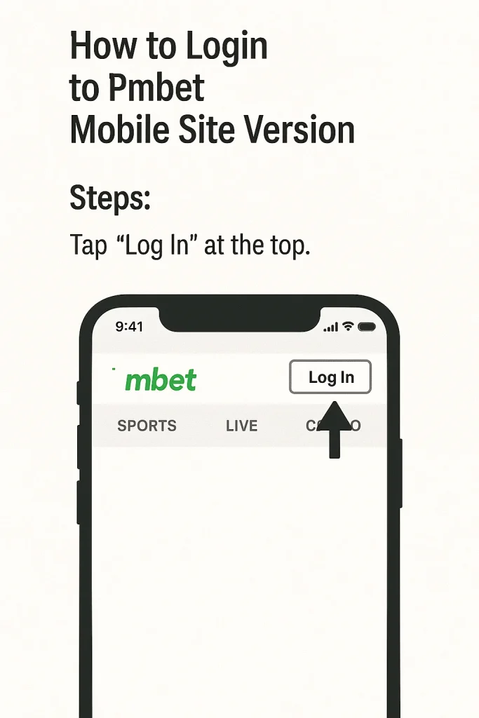 Access Pmbet Zambia account on mobile browser Step2