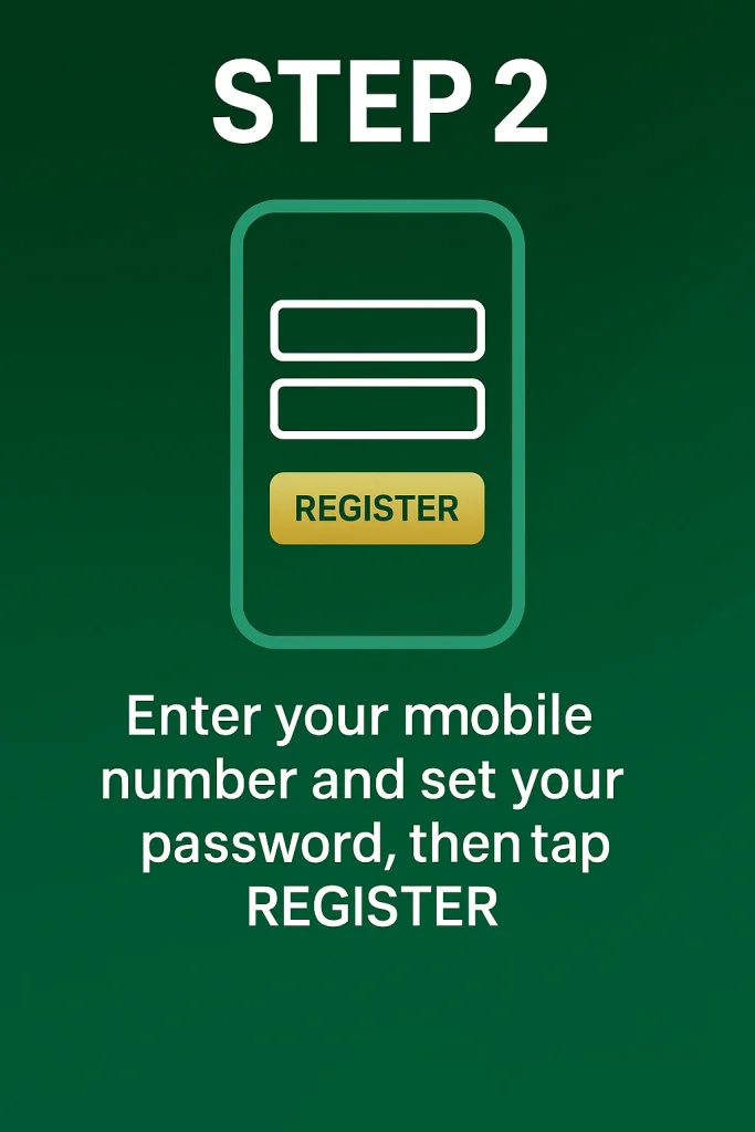 Register on Pmbet Zambia using mobile browser Step2