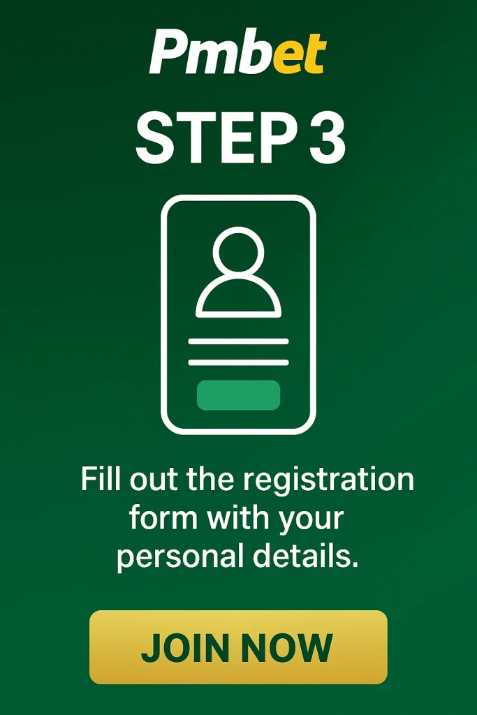 Register on Pmbet Zambia using mobile browser Step3