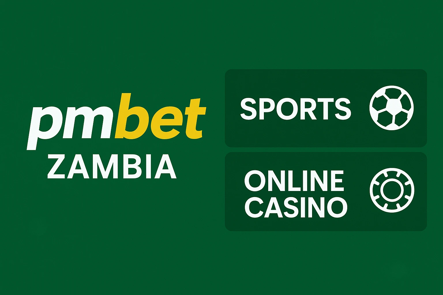 Homepage of Pmbet Zambia with options for betting and online casino games